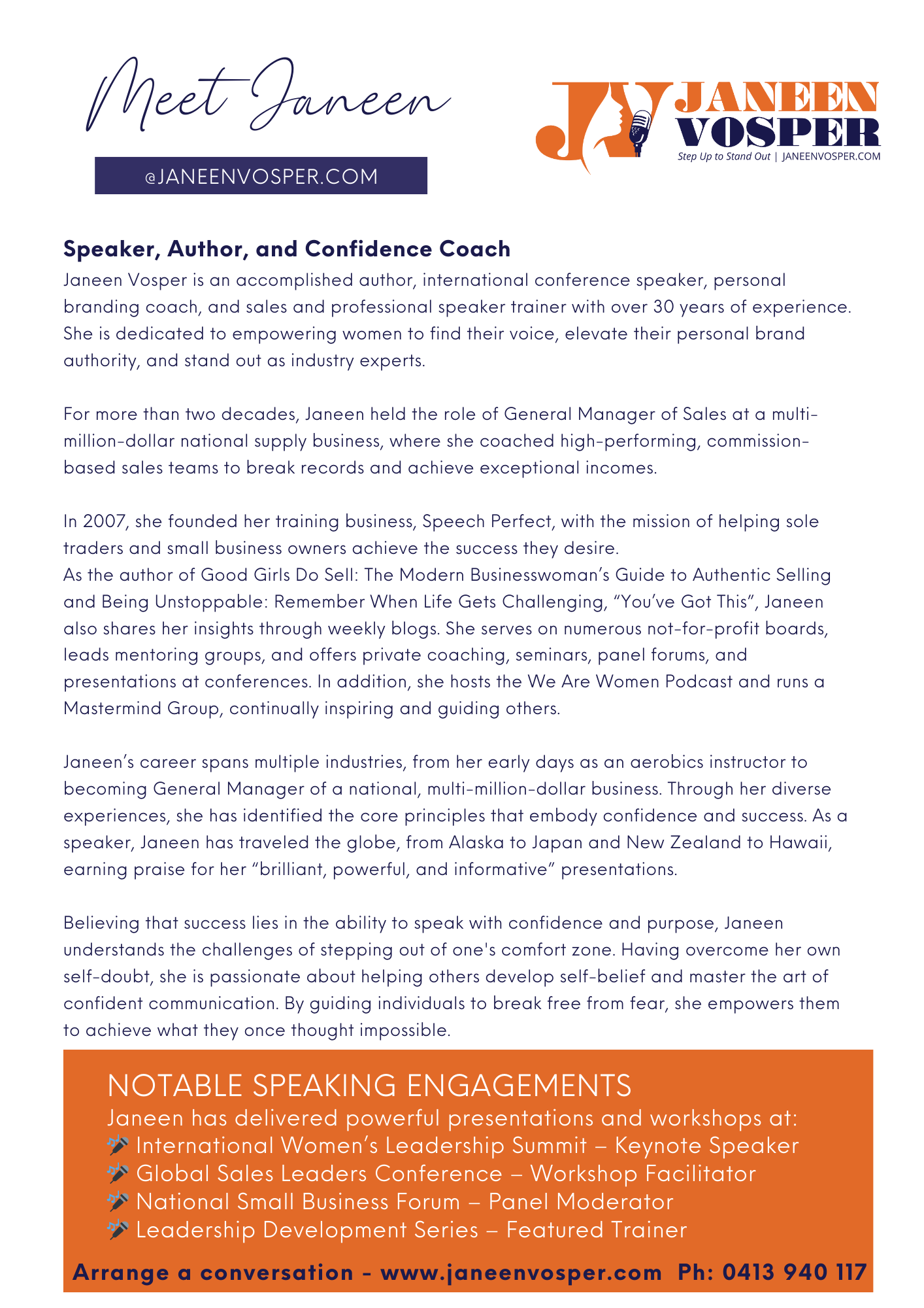 Meet Janeen - Speaker, Author, and Confidence Coach