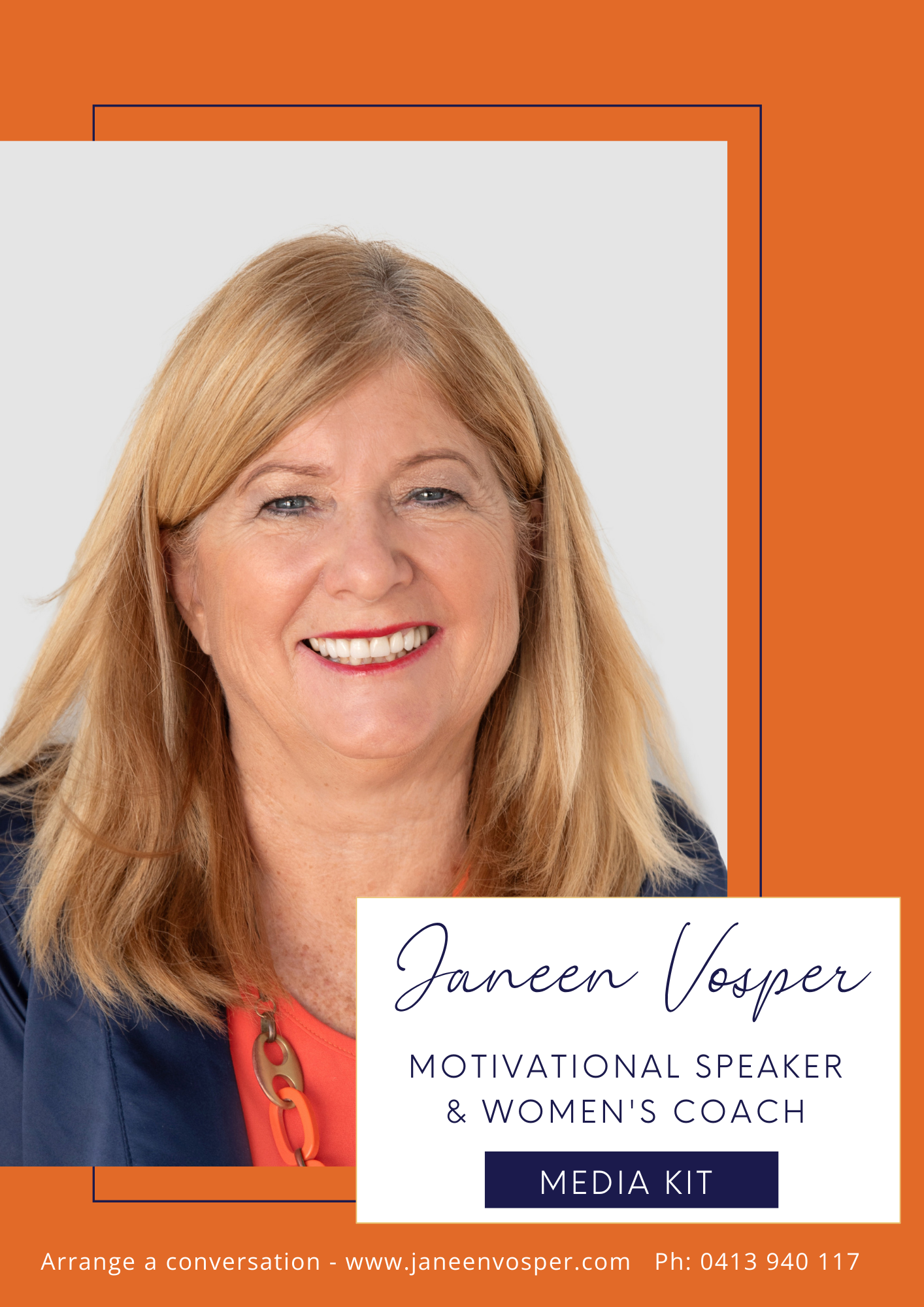 Janeen Vospeer - Motivational Speaker<br />
& women's Coach - Media Kit 